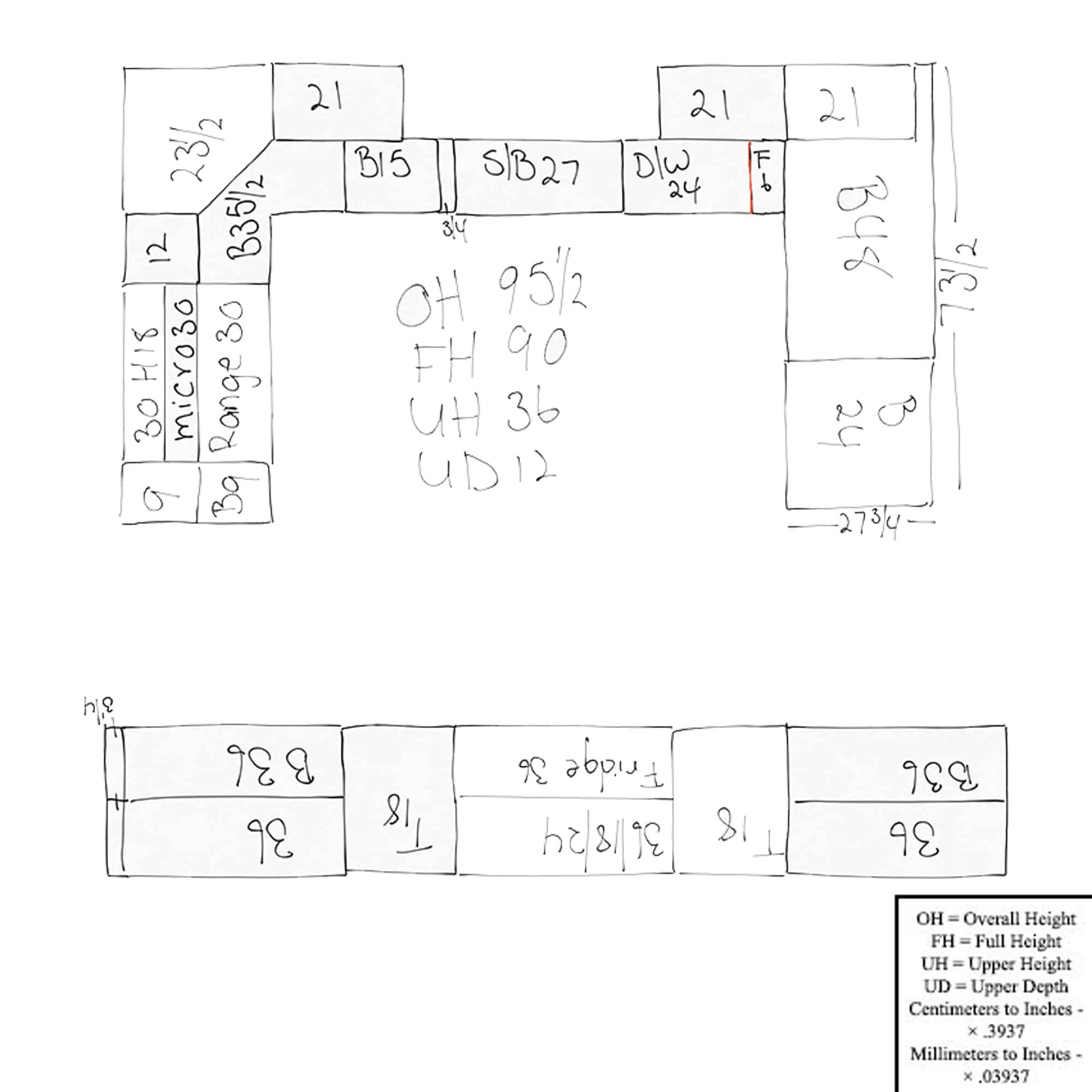 Layout for Custom Rich Mocha Traditional Pre-Owned Kitchen