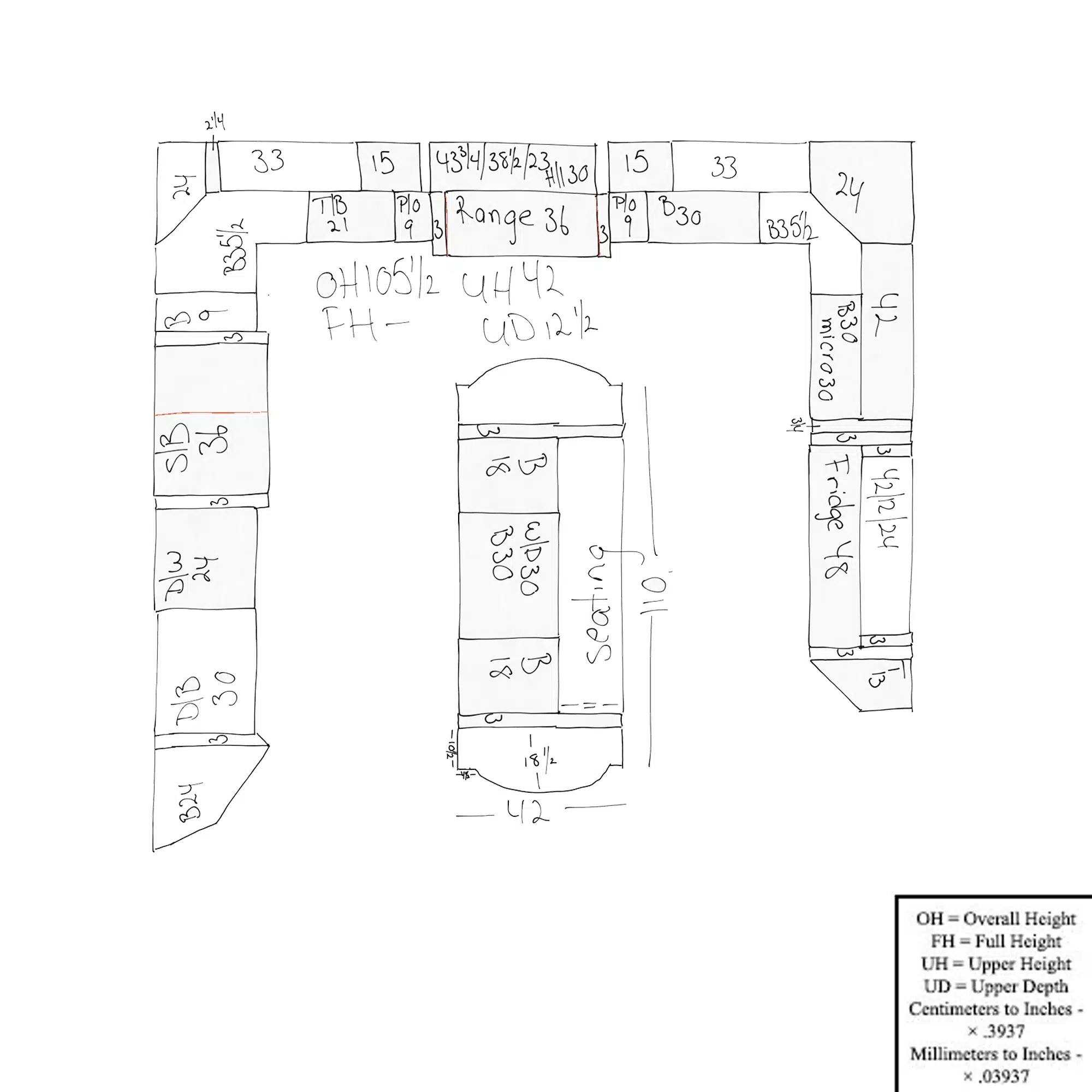 Layout for Century Black Sable Traditional Pre-Owned Kitchen