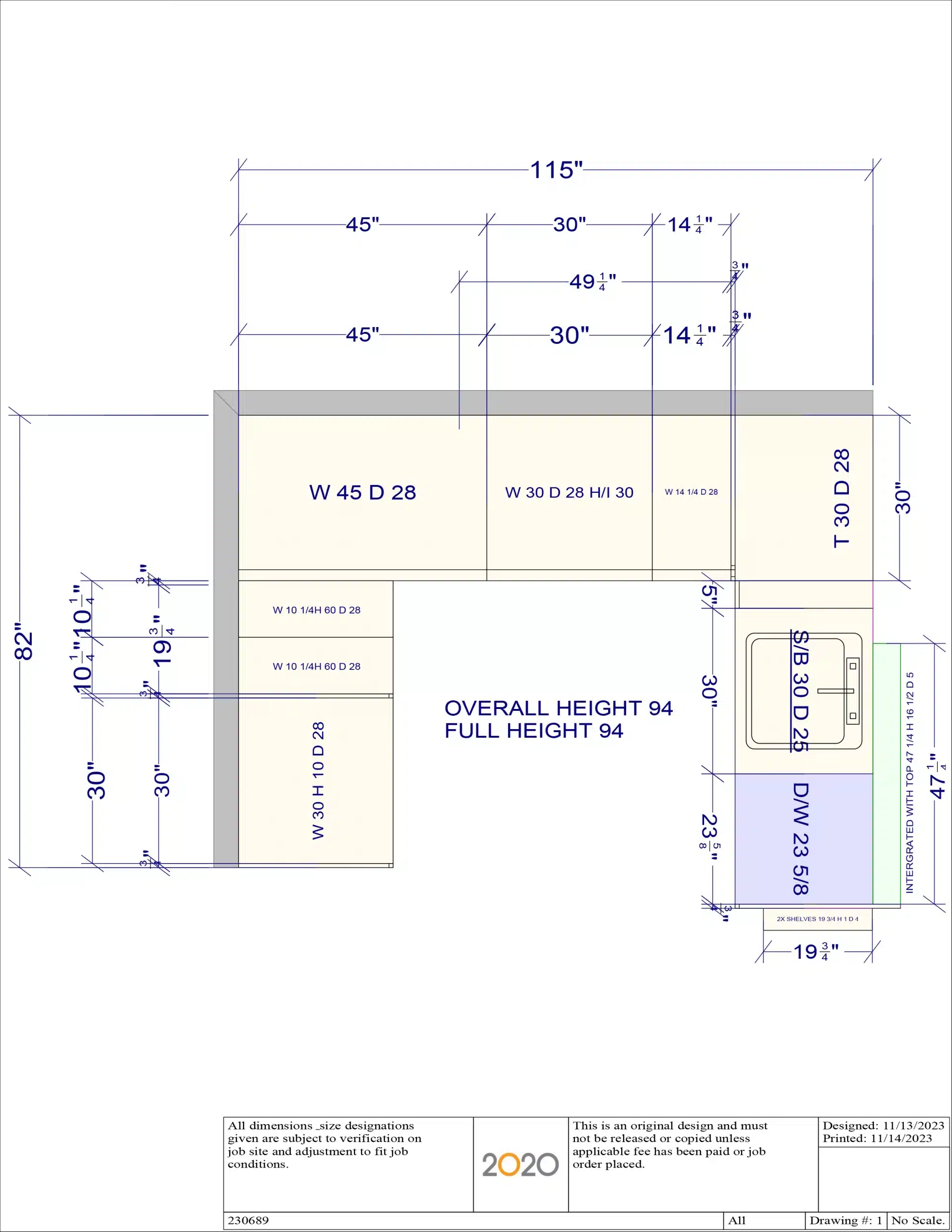 Layout for Schiffini Peanut Butter Fluff Modern Pre-Owned Kitchen