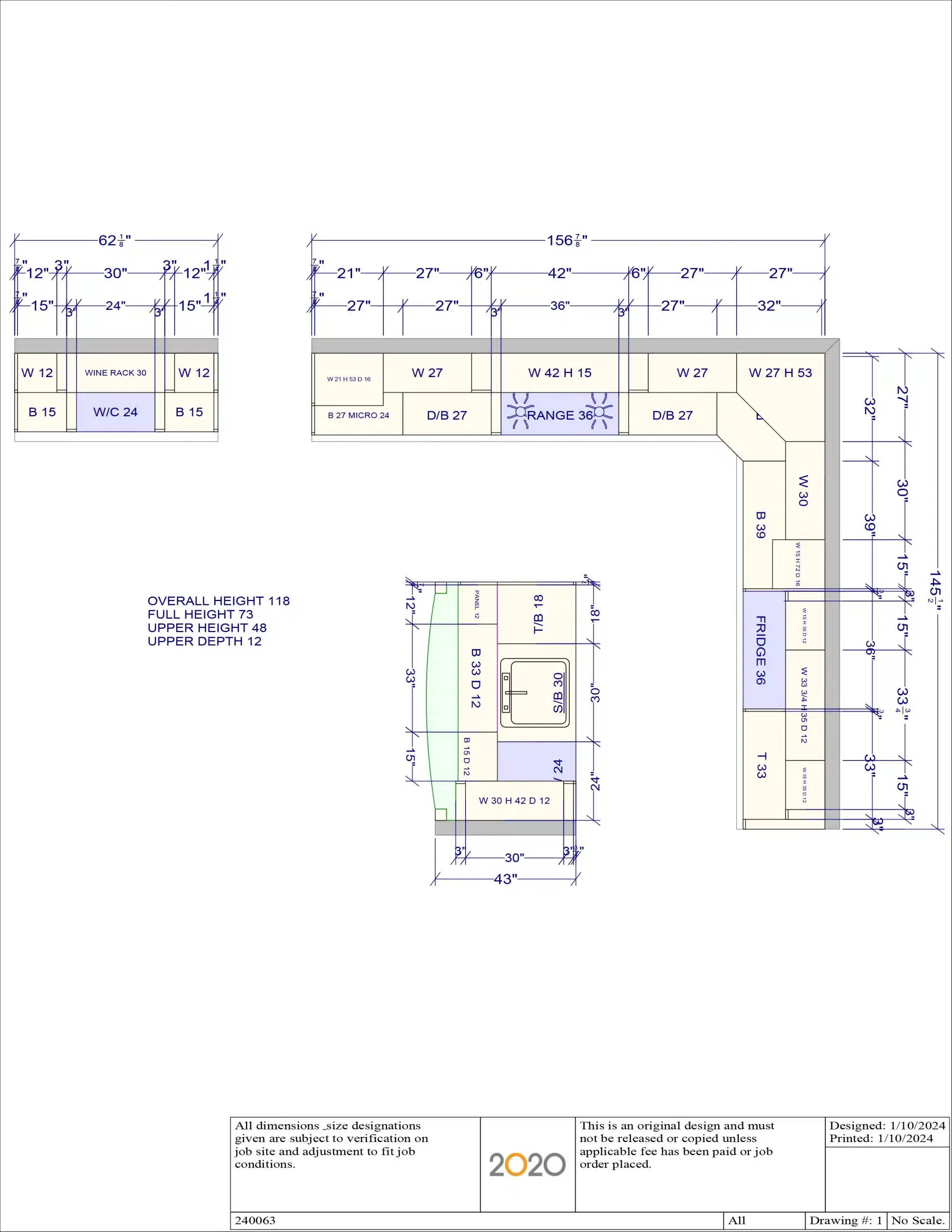 Layout for Chocolate European Coffee Traditional Pre-Owned Kitchen W/ Dry Bar