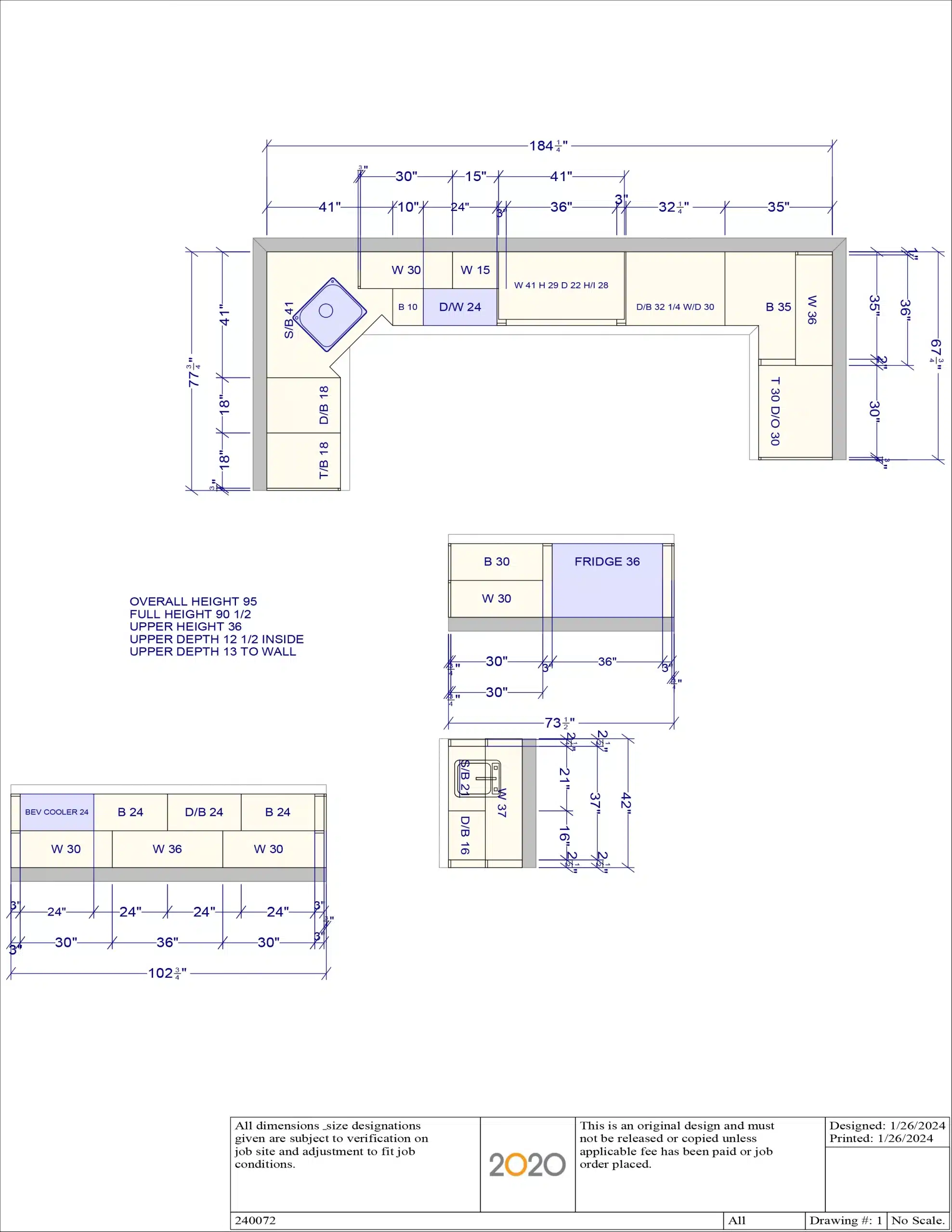 Layout for Acorn Woodrow Traditional Pre-Owned Kitchen W/ Wet Bar