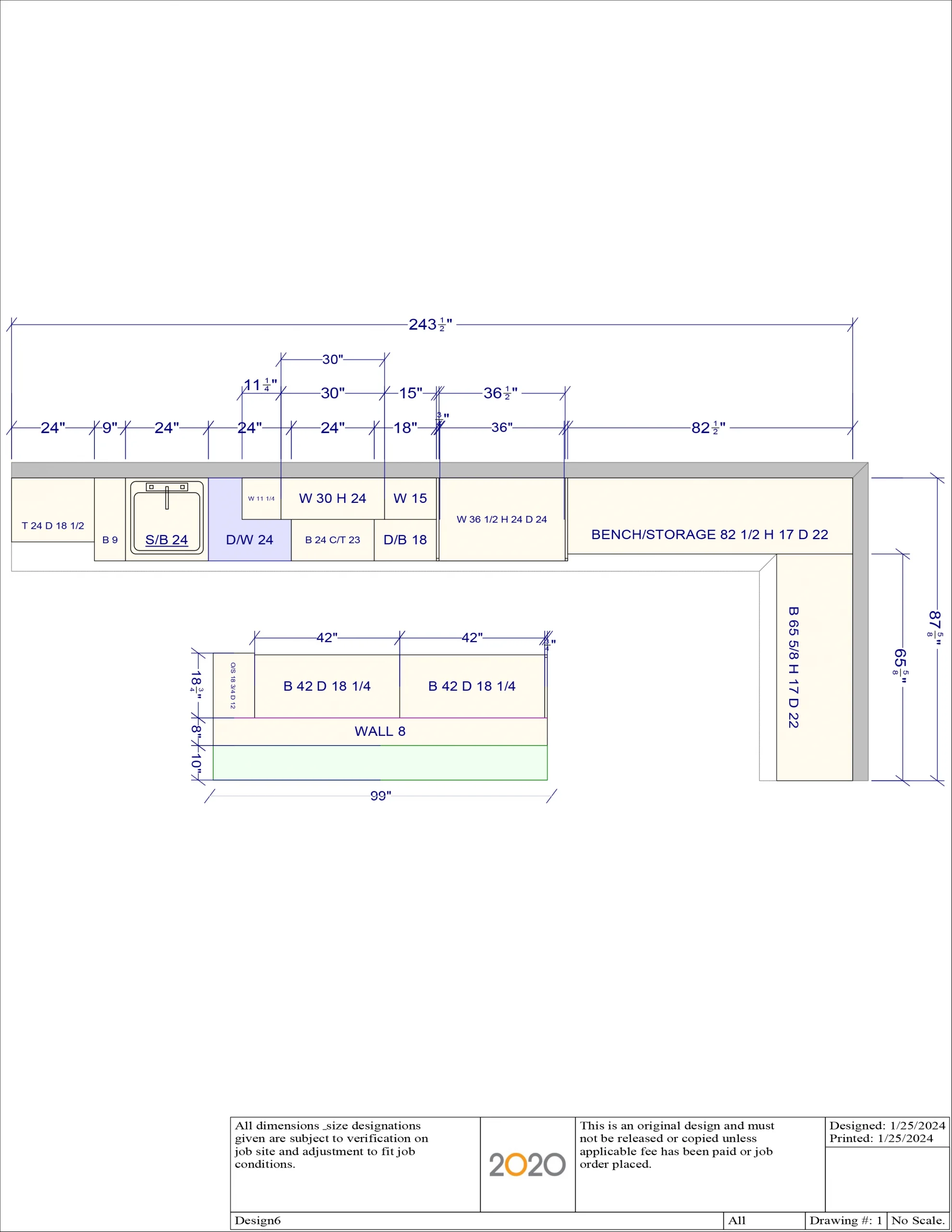 Layout for Crystal Cashew Traditional Pre-Owned Kitchen